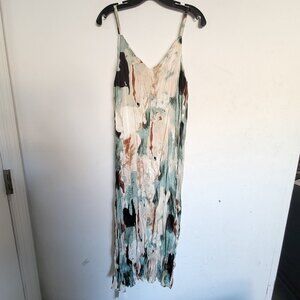 NEW Xuanying XY Studio Green Sleeveless Strappy V Neck Maxi Dress Size Medium